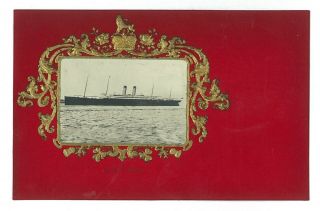 Rms Cedric Rare Postcard White Star Line British Royal Army Insignia
