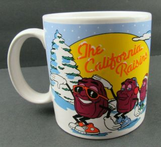 Vintage 1988 The California Raisins Raisinettes Holiday Winter Snow Coffee Mug