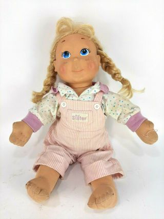 Vintage 1990 Hasbro Playskool My Buddy Kid Sister Doll Blonde Hair Blue Eyes