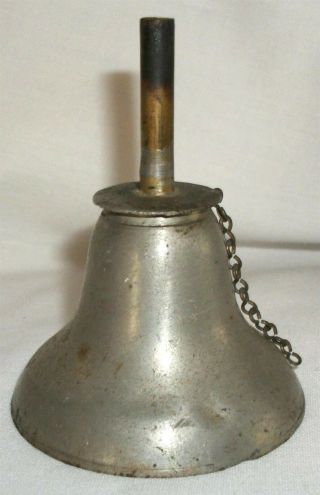 Antique Single Burner Whale Oil Finger Lamp Pewter Tin Bottom 2