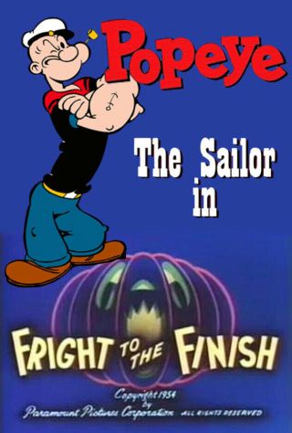 16mm Rare Popeye Cartoon: " Fright To The Finish " (1954) Fuji And Public Domain