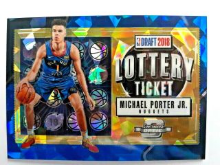 2018 Contenders Optic Lottery Ticket Blue Cracked Ice Rc Michael Porter Jr Rare