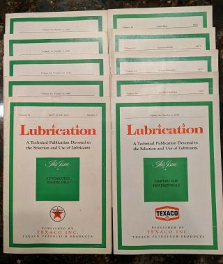 10 Rare Vintage Texaco Lubrication Booklets 1965 - 1973 Gas And Oil Advertising