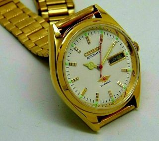 Citizen Automatic Men Gold Plated Day Date Vintage Movement No 8200 Japan Watch