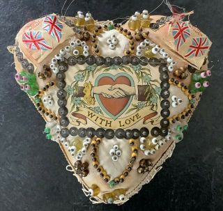 Antique Victorian Sweetheart Pin Cushion ‘with Love’