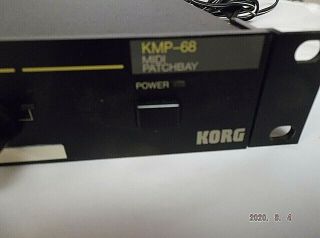 Korg Kmp - 68 Midi Patchbay 6 In 8 Out Midi Patcher Mixer Rare 80 