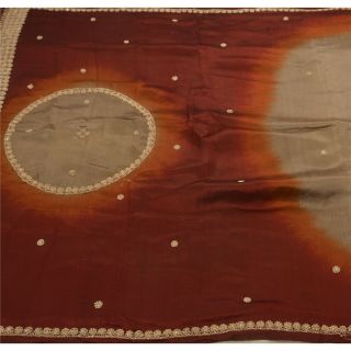 Tcw Vintage Sarees Pure Silk Hand Beaded Craft Fabric Premium Sari 2
