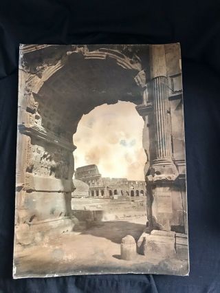 Vintage Rare Photograph Of Arch Of Constantine,  And Colosseum,  Rome Pre 1900