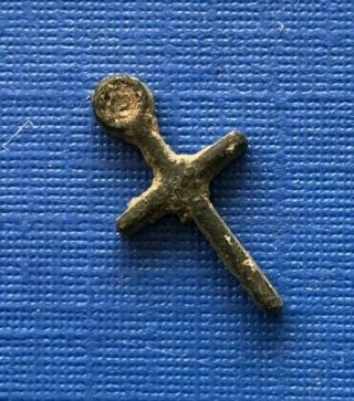 Small Medieval Crusaders Knights Templar Bronze Cross 12 - 14th Century Ad - F171