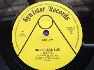Rare Uk Heavy Metal 45 : Pali Gap Under The Sun The Knives Are Out Synister