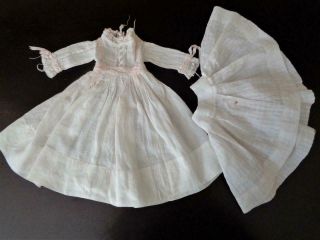 Antique Victorian Doll Clothes Dress Slip Fit 14 " 15 " 16 " French Fashion Bebe