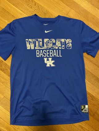 Nike University Of Kentucky Wildcats Baseball Dri Fit Shirt Medium Rare
