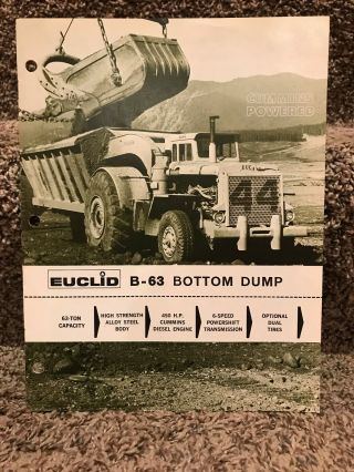 Rare 1970s White Euclid Trucks Dealer Advertising Brochure