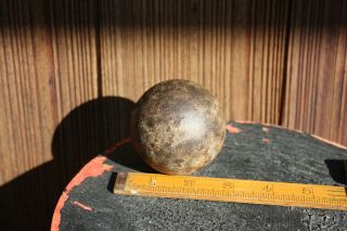 CANNON BALL ANTIQUE CAST IRON Small 2.  5 inch Dia.  Weight 2.  4 pounds. 3