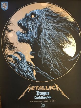Metallica Rare Concert Poster Prague Czech Republic 2019 275/350 Ken Taylor