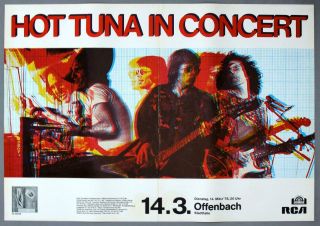 Hot Tuna - Mega Rare Vintage Offenbach,  Germany 1978 Concert Poster