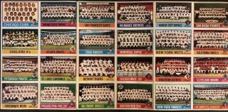1976 Topps Baseball Uncut Team Checklist Sheet - 24 Teams Rare Vg - Ex