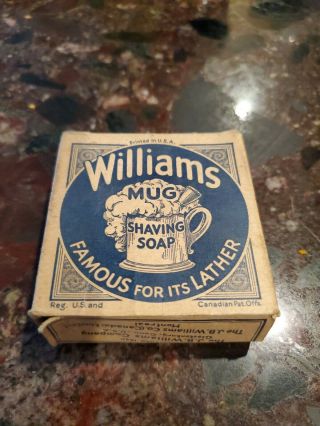 Vintage Collectible Williams Mug Shaving Soap Box Rare In