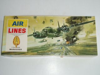 Rare Vintage Air Lines 1:72 Martin Marauder Ii Bomber Model Airplane Kit - Usa