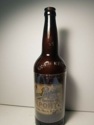 Rare Labeled Pre Pro Grand Rapids Brewing Company Qt Cr Top Beer Bottle