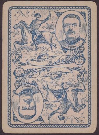Playing Cards Single Card Old Antique Wide Teddy Roosevelt Spanish American War