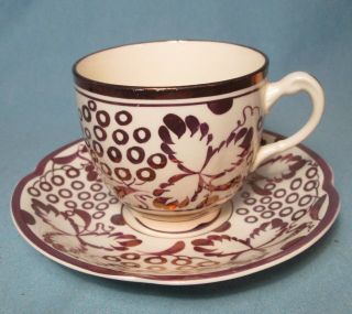 Grays Pottery Stoke On Trent Pareek Copper Luster Tea Cup & Saucer Antique