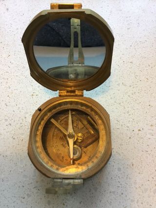 Heavy Antique Brass Compass Made By Stanley Of London 2