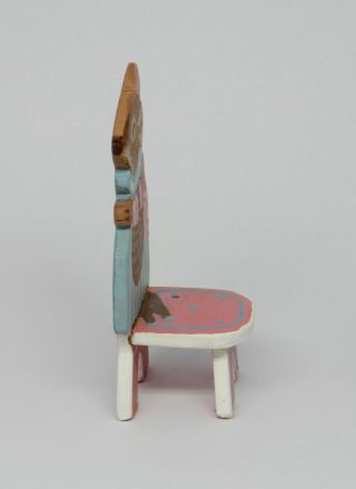 Vintage Hunca Munca Wooden Nursery Chair Artisan Dollhouse Miniature 1:12 3