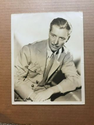 Ronald Colman Very Rare Early Vintage Autographed 8/10 Photo Random H.