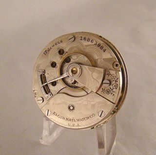 108 Years Old Running Movement Elgin 17 Jewels Open Face 18s Pocket Watch