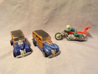 Vintage Hot Wheels Rrrumblers Rumbler Blue Rider,  2 Woody 