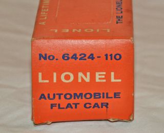 Rare Lionel Postwar Scarce 6424 - 110 Flat Car Box Only