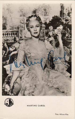 Martine Carol Vintage Signed Photo French Actress Sex Symbol Rare 3