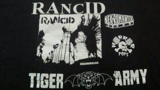 Rancid/tiger Army/nekromantix/horror Pops Xl? Rare Black Shirt