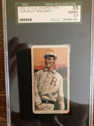 1909 - 11 T206 Billy Maloney Very Rare Cycle Sgc 35