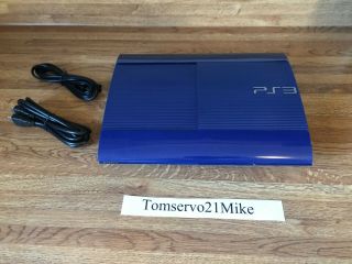 Sony Playstation 3 Ps3 Slim 250gb Azurite Blue Game Console System Rare
