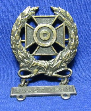Wwii Sterling Army Coast Artillery Expert Badge Rare