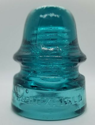 Antique Glass Insulator Bright Blue Cd 134 Brookfield No.  36
