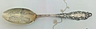 Vintage City Hall Worcester Mass Sterling Silver Souvenir Spoon July 18 1898