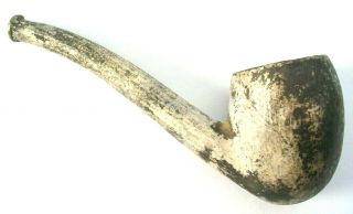 Antique Vtg 4  Cast Pewter Tobacco Smoking Pipe Rustic Patina For Decor Or Use