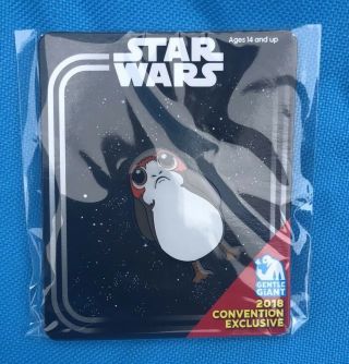 Rare Sdcc 2018 Comic Con Exclusive Gentle Giant Disney Star Wars Porg Pin