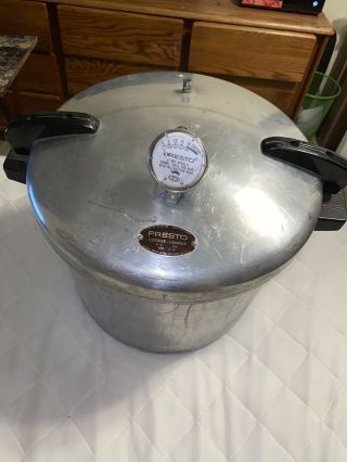 Vintage Large Presto Pressure Cooker Canner Model 21 - B 21 Quart Rare Large Big
