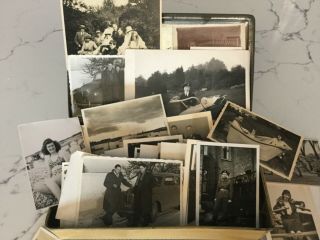 Antique and vintage black and white photos in antique tin 2