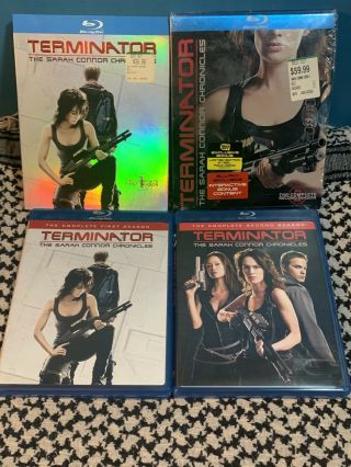 Terminator Sarah Connor Chronicles Complete Season 1,  2 Rare Steel Case Blu - Ray