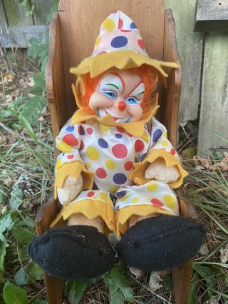 Rushton Clown Doll Vintage Antique Rare Man Colorful Yellow Creepy Haunted HTF 3