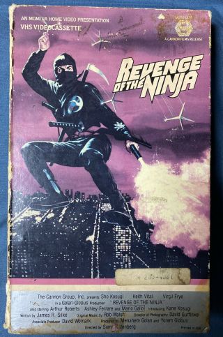 Rare Oop 1st Edition Revenge Of The Ninja Big Box Vhs Video Cannon Martial Arts