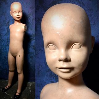 Vintage Mannequin Creepy Child Toddler Boy Girl Rare Distressed Oddity Display