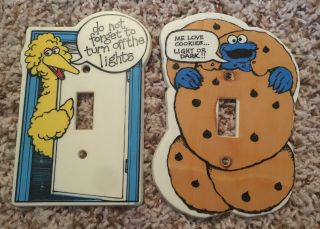 1980 Sesame Street Cookie Monster Big Bird Light Switch Covers