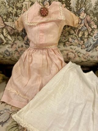 4 Antique Cotton Doll Dress For Antique French Or German Bisque Or Early Doll
