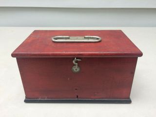 Antique Vintage Document Jewelry Box With Handle & Latch Gr Williams Kingston Pa